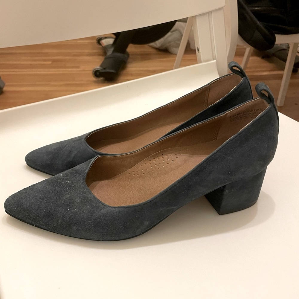 Teal Susina kitten block heel - size 8